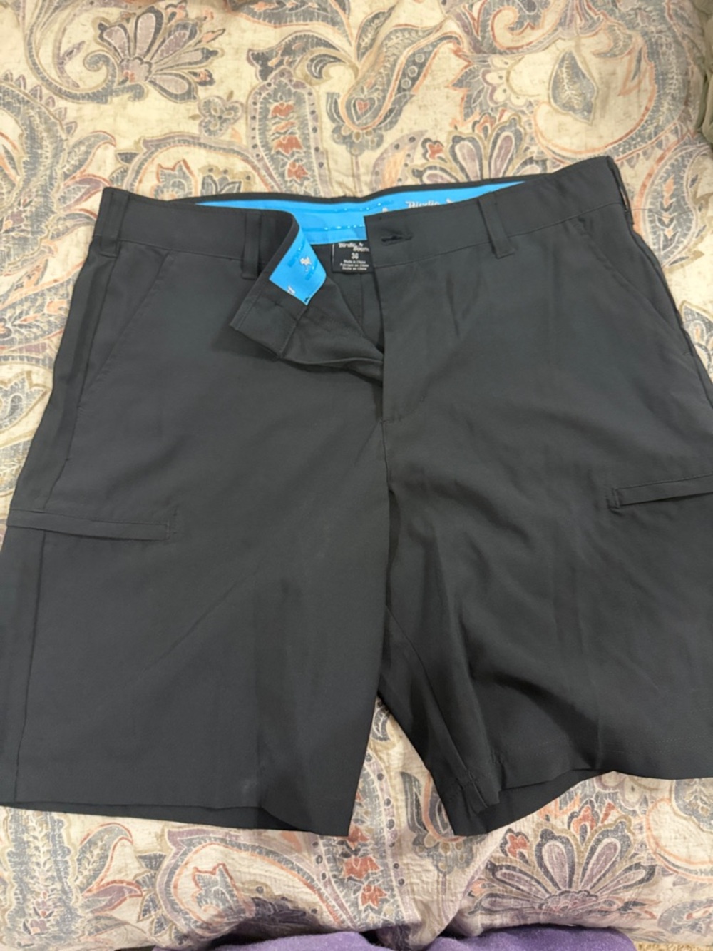 Men's Black Birdie Bound Golf shorts Cargo Shorts with Performance Stretch 36